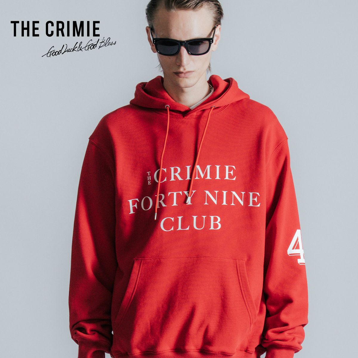【堅苦しさ】 THE CRIMIE クライミー THE CRIMIE 49 CLUB HOODIE SWEAT THE CRIMIE 49 野球クラブ フーディ スウェットパーカー 黒 BLACK 赤 RED 紺 NAVY