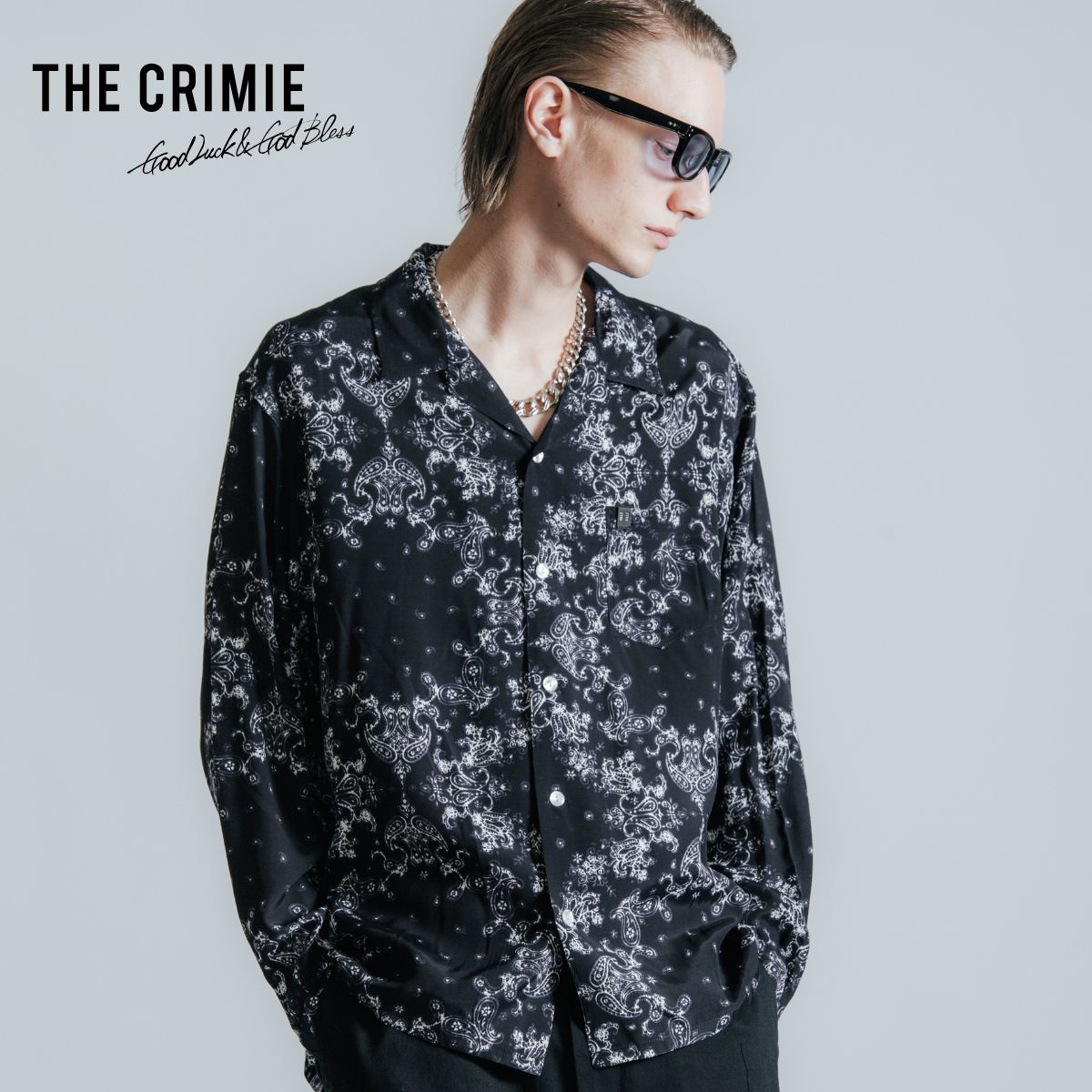 【堅苦しさ】 THE CRIMIE クライミー BANDANA OPEN SHIRT バンダナ 明けっ広げ 長袖 プルオーバー