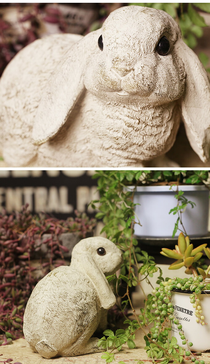 楽天市場 ガーデニング雑貨 アンティーク調ガーデンオーナメント 中型うさぎ 2個セット ガーデン オーナメント ガーデニング 雑貨 置物 庭 オブジェ 動物 おしゃれ かわいい ガーデン用品屋さん