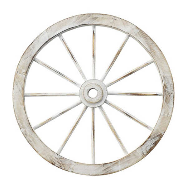 楽天市場】ガーデニング雑貨 木製 車輪型オーナメント 直径20cm 