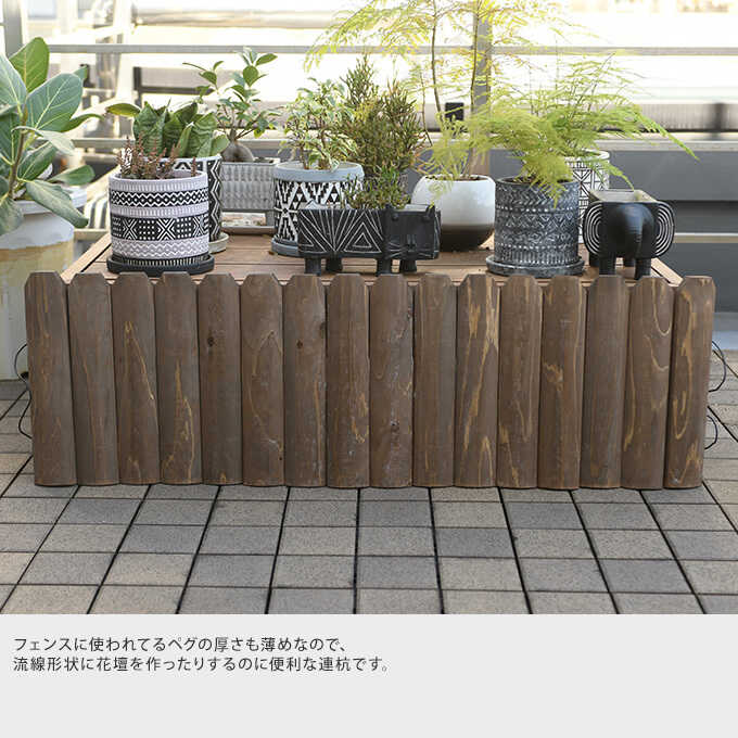 楽天市場 連結木板花壇柵 大 高さ30cm 花壇 柵 屋外 フェンス 仕切り 囲い ウッド アンティーク フラワーフェンス ガーデニング 園芸 簡単 設置 庭 ガーデン用品屋さん