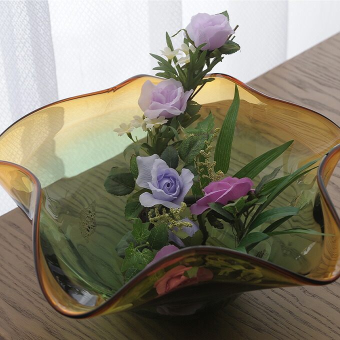 植物たちのしあわせの空間 まどろむ草花 ギフト 幻想的なガラス水盤 生け花 花器 花器 水盤 まどろみの中 花 観葉植物 ガラス水盤 高級 おしゃれ 日本製 大きな フラワーベース ギフト 贈り物 プレゼント 生け花 活花 生花 活け花 不思議 ガーデン用品屋さん