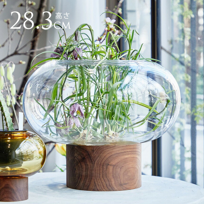 LSA International フラワーベース Oblate オブレート 花瓶 ランタン クリア H28.3cm 透明 ガラス おしゃれ シンプル ガラスベース 北欧 北欧インテリア フラワーアレンジメント 水耕栽培 【送料無料】｜Nester（ネスター）