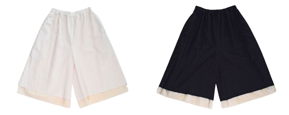 26ss_Kujaku / 孔雀   Layered Easy Half Pants  レイヤードイージーハーフパンツ【P-120】【WOMEN\u0027S】