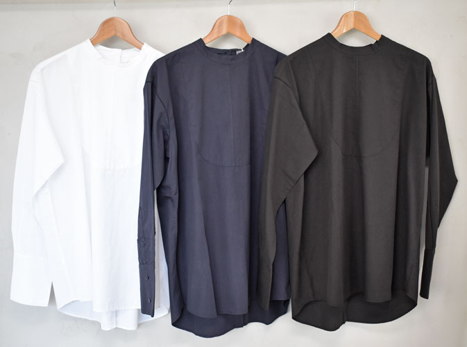 50%バーゲンプライス！SEEALL / シーオール-OPENBACK LONG SMORKING SHIRTSオープンバックロングスモーキングシャツ【SH304-I-001】【WOMEN'S / MEN'S】｜Garde-Robe