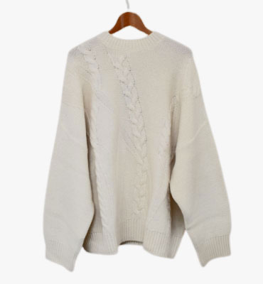 30%掘り出し物通貨価値！SEEALL /  シーオール-CABLE CREW NECK  SWEATER\u003cBR\u003eケーブルクルーネックセーター【KJ684C】【WOMEN\u0027S / MEN\u0027S】