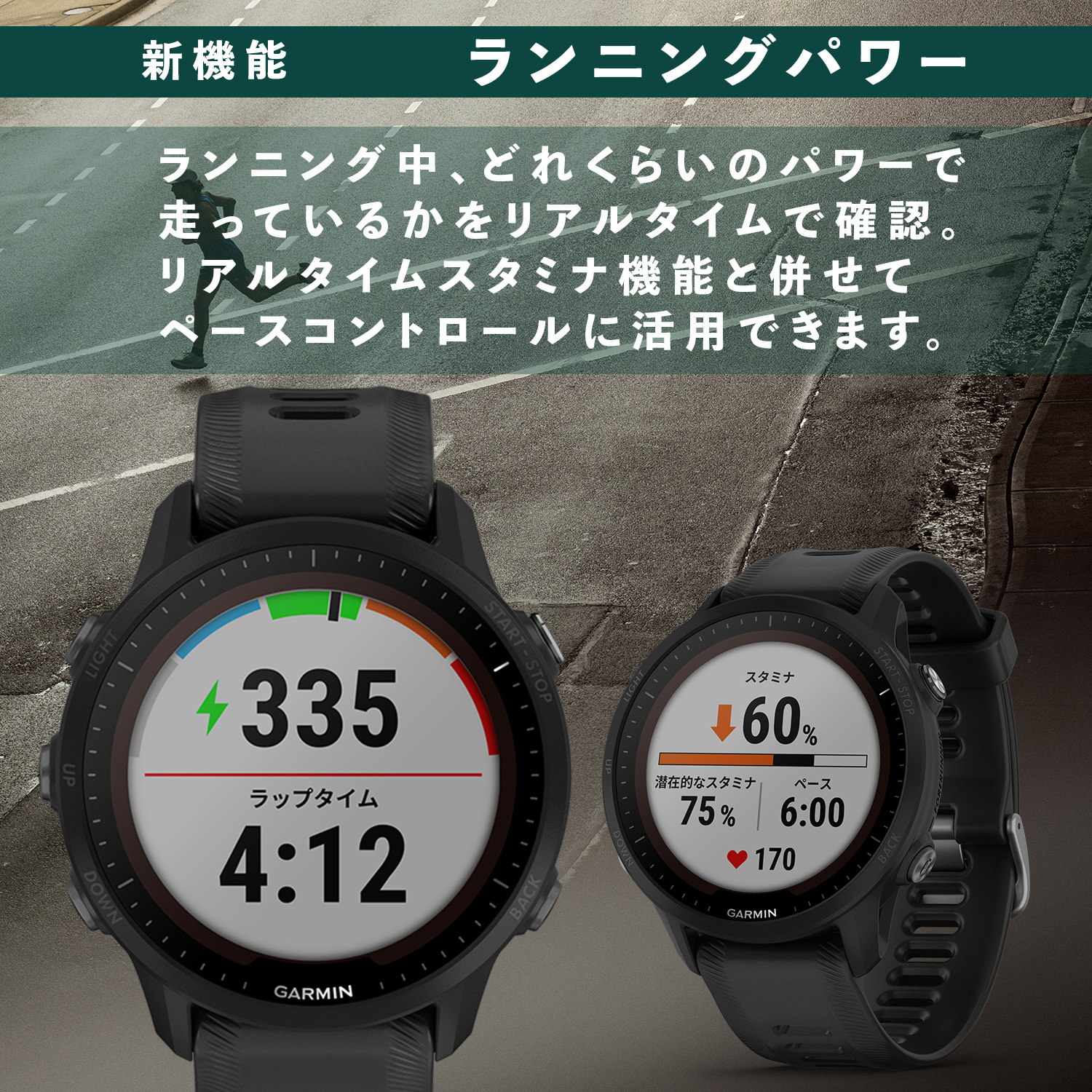 ソーラー充電モデル GARMIN(ガーミン) Forerunner 955 Dual Power