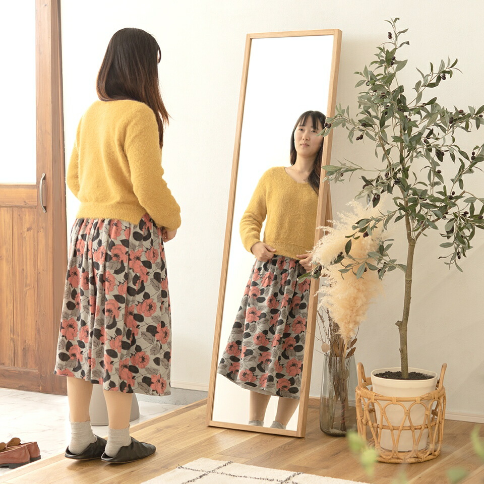 500円OFFクーポン配布中 04/04(土)20:00～ スタンドミラー 耐久 高級 木材 美しい 個性 雰囲気 オーク 無垢 スタンド ミラー 飛散 安心 大型 全身 壁掛け 玄関 姿見 鏡 スリム スタンドミラー おしゃれ 全身ミラー 全身鏡 壁掛けミラー ウォールミラー