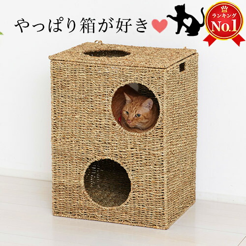 市場 猫ちぐら ボックス型 天然素材 遊び場おもちゃトンネル隠れる