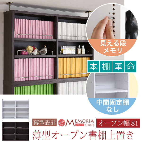 MEMORIA 棚板が1cmピッチで可動する 薄型オープン上置き幅81FRM-0104