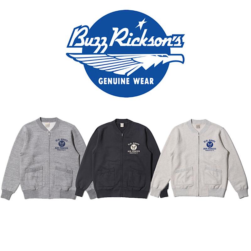 【 BUZZ RICKSON\u0027S / BR65601 】【 バズリクソンズ / SET-IN ZIP SWEAT SHIRT “U.S. ARMY AIR FORCES” 】 メンズ 汗水 書き割りはたご屋 ジップ 汗水 調教師 上衣 厚地の外套
