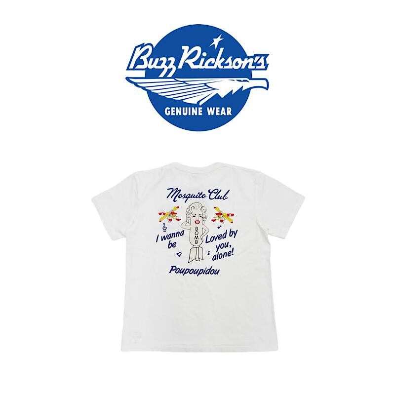 【 BUZZ RICKSON\u0027S / BR79758 】 【 バズリクソンズ / MOSQUITO CLUB 】 メンズ ティーシャツ トップス 白いこと 半袖 アメカジ レトロ