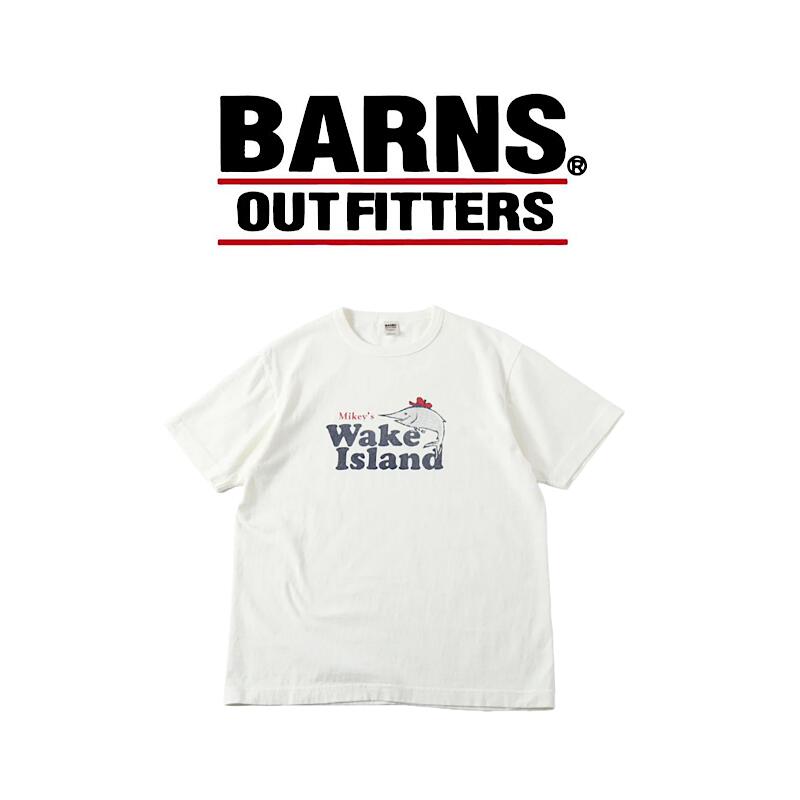 【 BARNS / BR-24171 】【 ジョージバーンズ / TUNAMI S/S Print T-shirt Wake Island 】 メンズ  ティーシャツ 分かりやすい 心地好い 日本製 メンズファッション-Tシャツ・カットソー-トップス