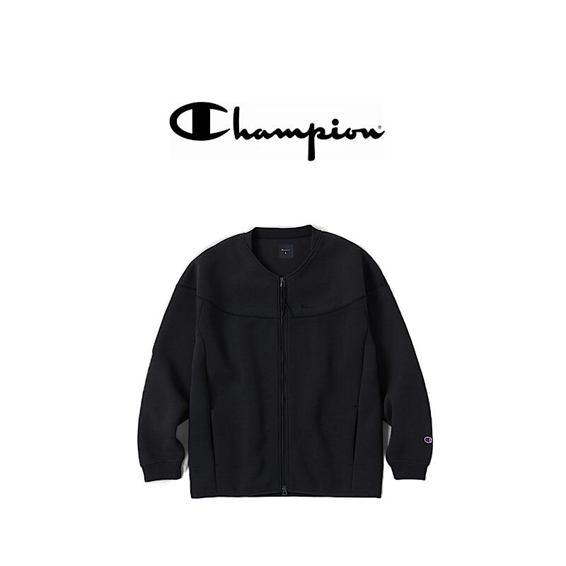Champion チャンピオン メンズ スウェット スウェットシャツテックウィーブ 3LS ジップスウェットシャツ 22FW 秋冬新作 ブラックエディション チャンピオン C3-W030 ストレッチ トレーナー トップス