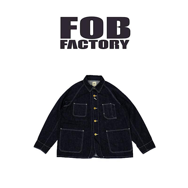 【 FOB FACTORY / F2410 】 【 エフオービーファクトリー / cover all 】 メンズ 上衣 ジーンズ トップス 厚地の外套 心地よい アメカジ 日本製