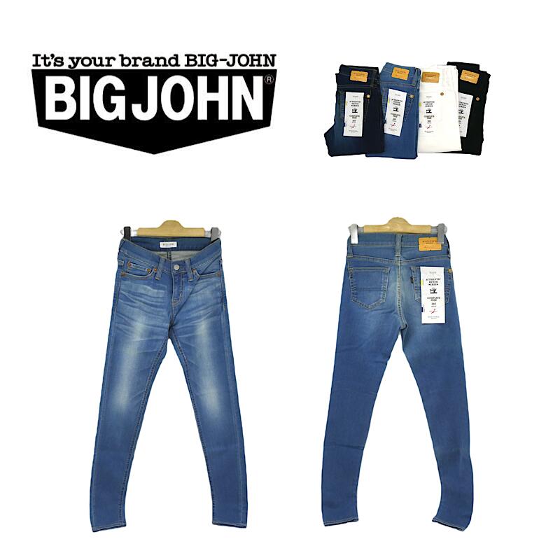 【 BIGJOHN  / BJL305F  】【 ビッグジョン / スキニー デニム 】  レディース コンプリートフリー 伸ばすこと 美脚 レディース ボトムス スリムテーパード SLIM TAPERED