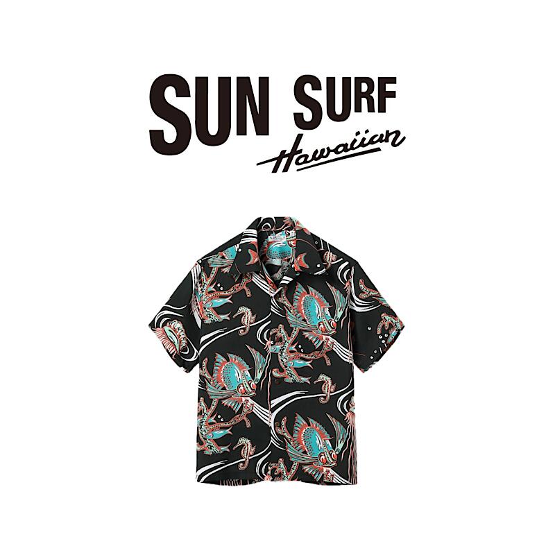【 SUN SURF / SS39417 】【 サンサーフ / RAYON HAWAIIAN SHIRT “BUG EYED FISH” 】 メンズ アロハシャツ 半袖 プルオーバー トップス 厚地の外套 柄プルオーバー 柄物 ハワイ州 伸び伸びする 大層らしい大きさ
