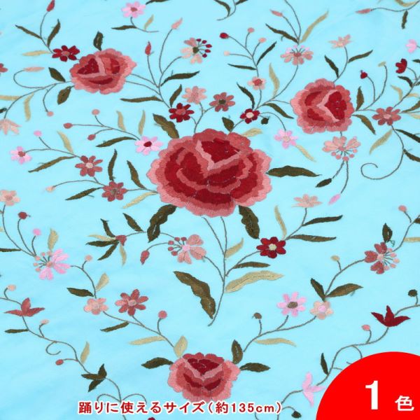 楽天市場】マントン(四角形・大判) 大きな花の刺繍(手刺繍) 生地