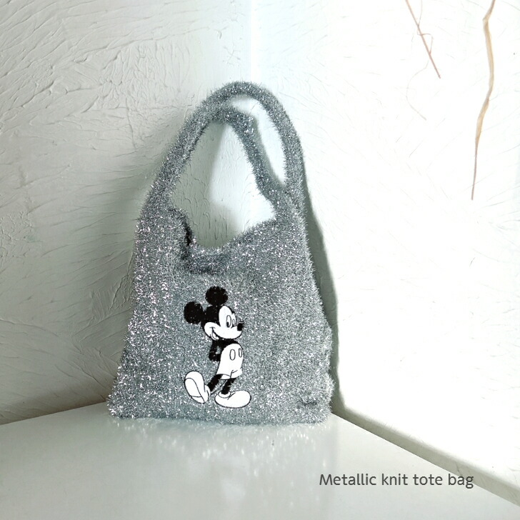 TO:RCH 【ラメニットトートバッグ】 トーチ キャラクター刺繍 ラメのキラキラバッグ グリッター 刺繍が豪華見えバッグ 肩掛け可能 デイリー使いに便利なサイズ感