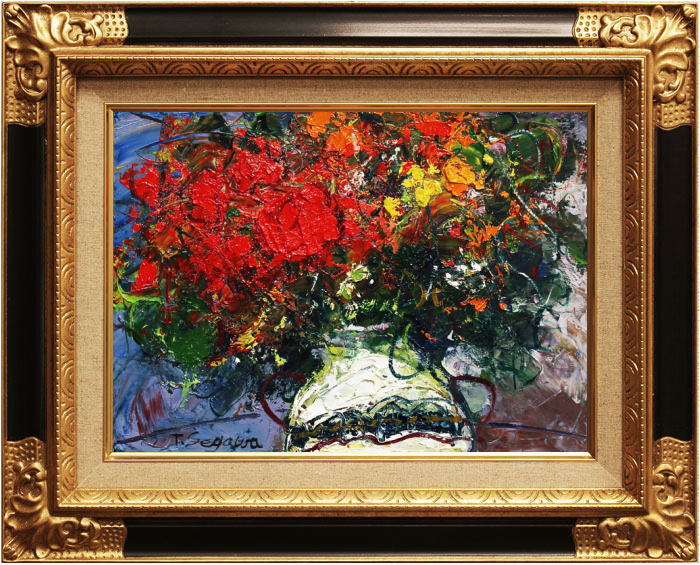 花瓶に生けられた花 油彩画 油彩画 油絵 「花」 杉浦ミカ作 絵画 - メルカリ