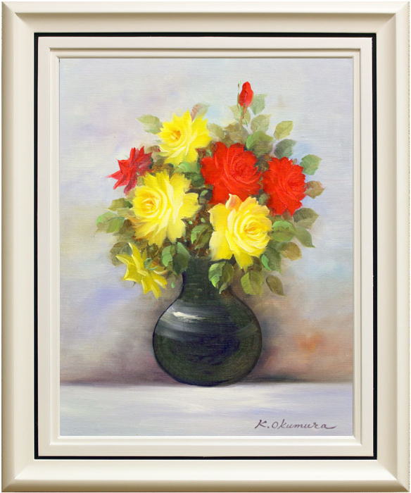 楽天市場】野村正明 「 薔薇 」 油絵 ・ 油彩画 F4 ( 4号