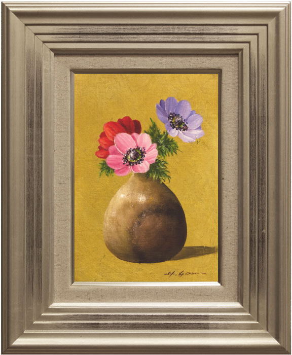 楽天市場】安田英明『椿』油絵・油彩画 SM（サムホール） : 内田画廊