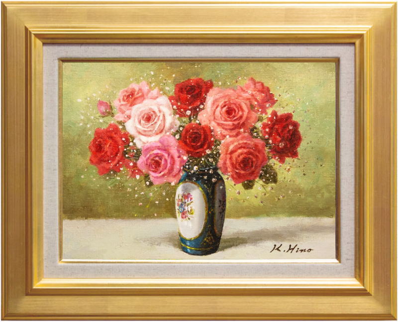 楽天市場】小林幸三「バラ ( 薔薇 ) 」(縦) 油絵 油彩画 F6 ( 6