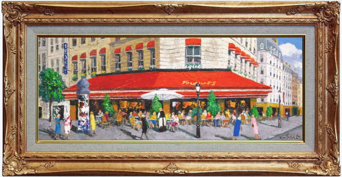 パリの街角② 油彩 nakano yasutaro 斉藤 要 「 パリの街角 」(2) 油絵 ・ 油彩画 F6 ( 6号 ) 絵画