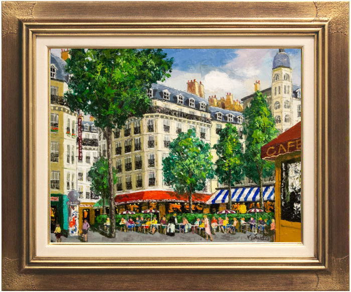 楽天市場】斉藤 要『パリのカフェ』油絵・油彩画 Ｆ１０（１０号 