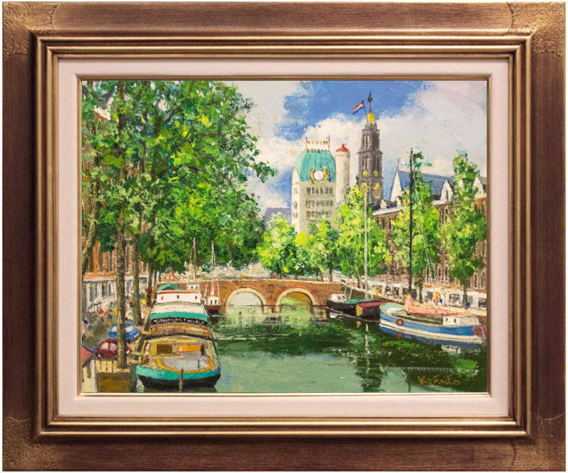 楽天市場】斉藤 要 「 アムステルダムの運河 」 油絵 ・ 油彩画