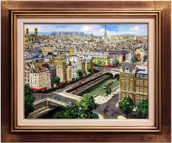 斉藤要 油絵 キャンバス パリのカフェ フーケ 斉藤 要 『カフェフーケ』 油絵・油彩画 WF3 絵画 肉筆 外国の