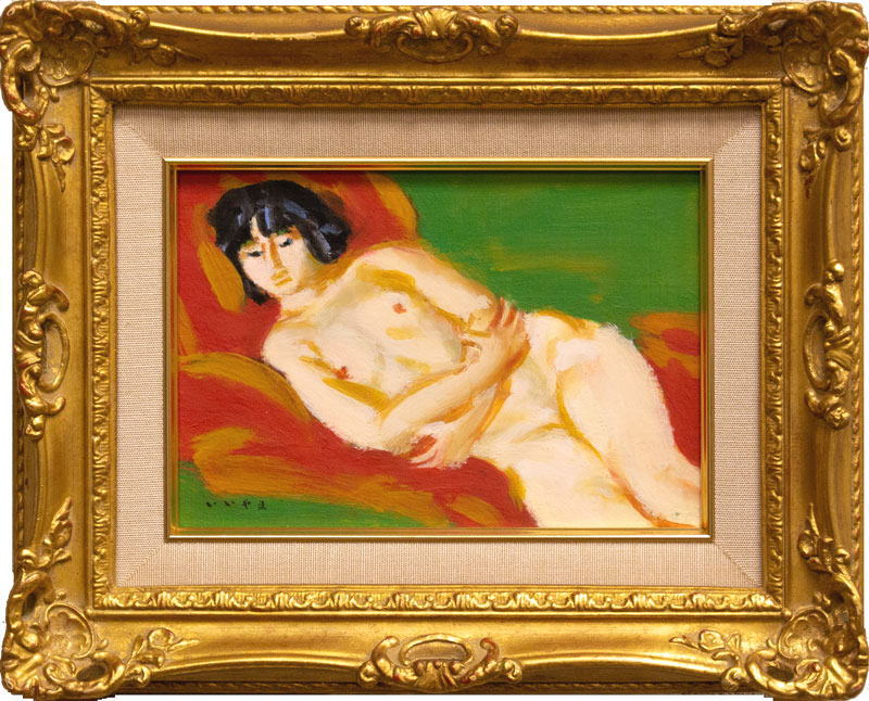 飯山 勇 「 裸婦 」 油絵 ・ 油彩画 SM ( サムホール )【中古】|内田画廊