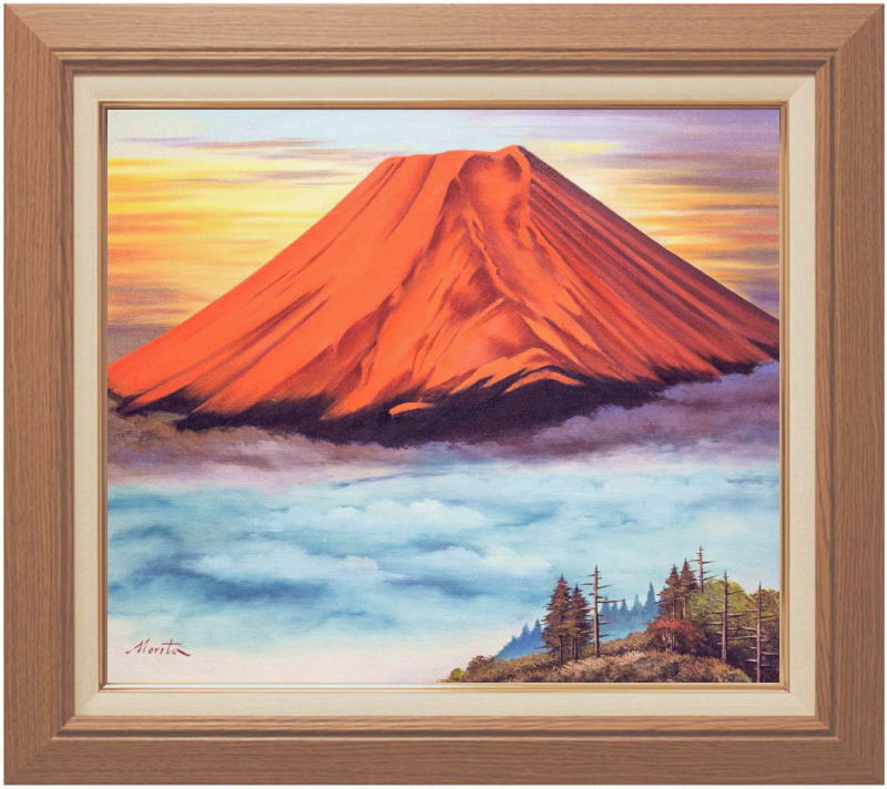 楽天市場】渡部ひでき 「 富士山 」( 赤富士 ) 油絵 ・ 油彩画 F10
