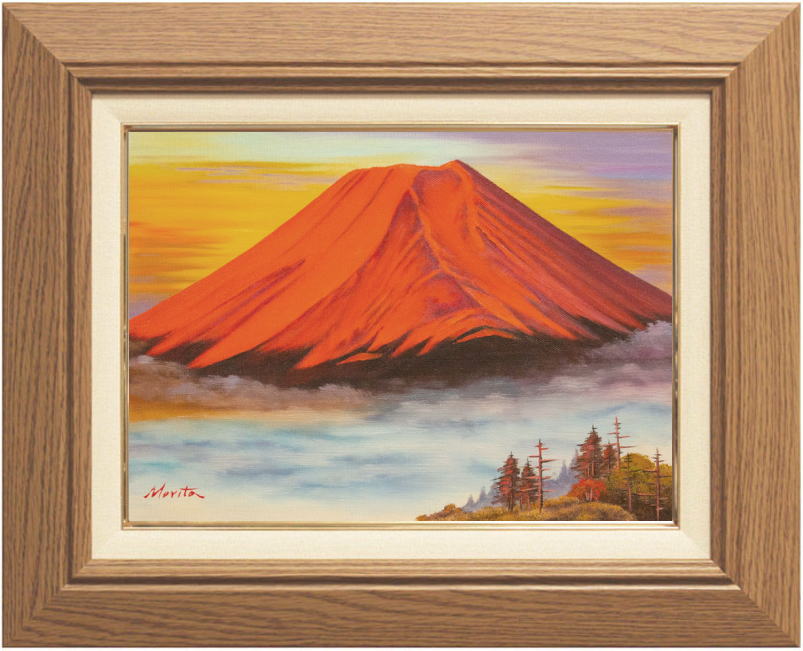 西村光人「紅富獄」日本画　開業祝い　開店祝　赤富士 西村光人「紅富獄」日本画 開業祝い 開店祝 赤富士 - メルカリ