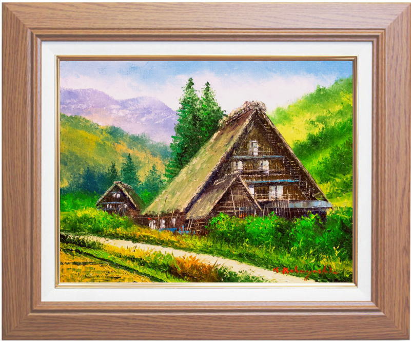 楽天市場】北川照生『白川郷』油絵・油彩画 F20（20号