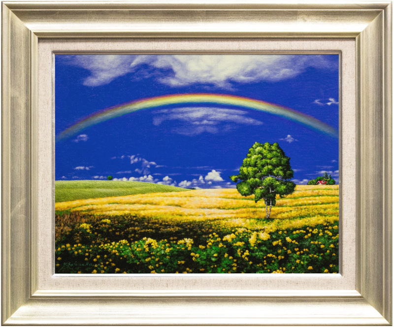 32×41㎝「果樹園3」油彩・原画・F6 楽天市場】里中 游 「 花畑の虹 」 油絵 ・ 油彩画 F1 0 ( 10号