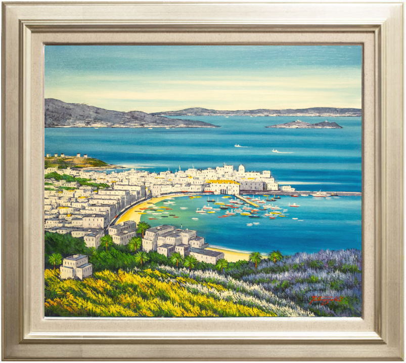 楽天市場】中島達幸 「 青い海のエーゲ海 」 油絵 ・ 油彩画 SM