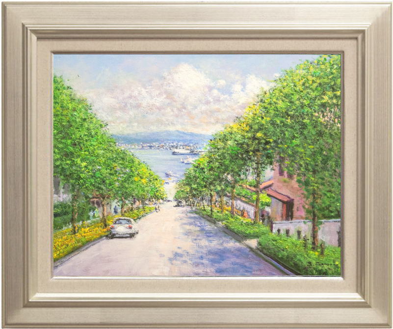 「白馬村の山郷」　北川照生　日本画　絵画　額装 61hFQdJTDiL._UF350,350_QL50_.jpg