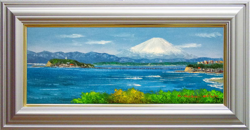 油絵「残雪磐梯」'66 絵画 F10