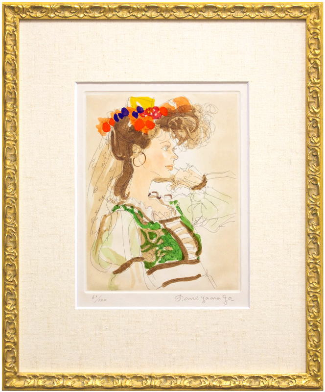 楽天市場】宮永岳彦「 燦 」 (黒のドレス) 色彩銅版画 手彩色【中古