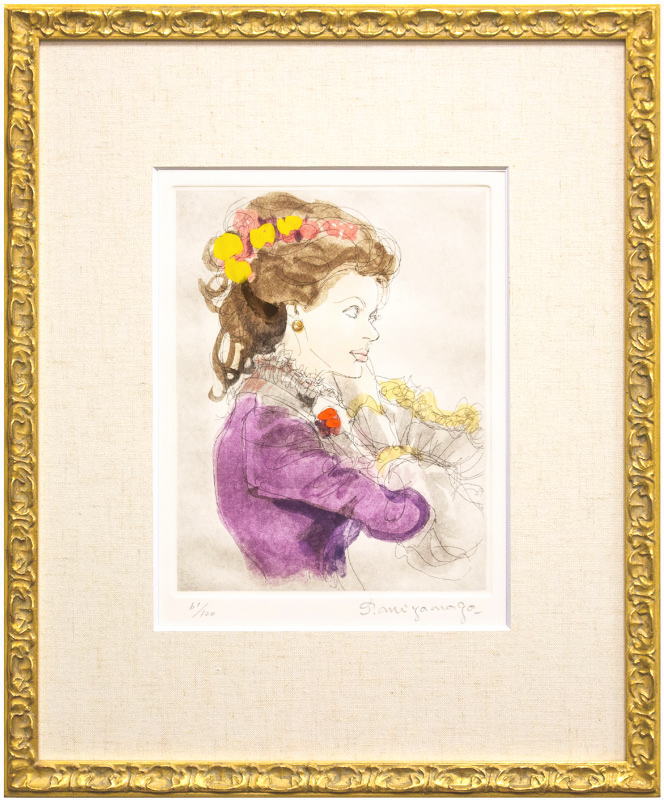 楽天市場】宮永岳彦「 燦 」 (黒のドレス) 色彩銅版画 手彩色【中古