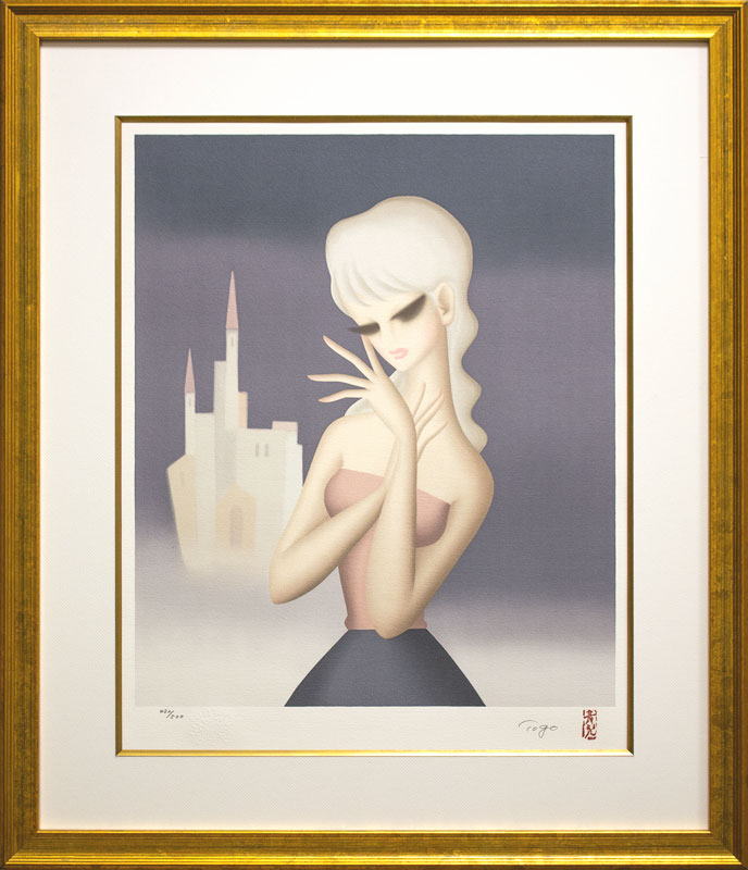 楽天市場】東郷青児 絵画 遠い街 F6号 送料無料 【複製】【美術印刷