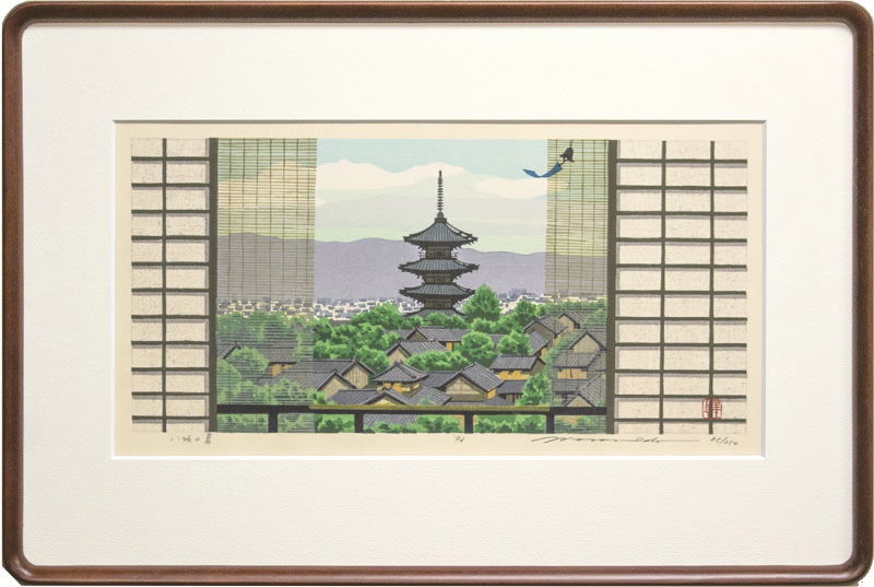 井堂雅夫　【古代の里シリーズ「薬師寺の冬」】 版画　サイン入り　美術品 井堂雅夫 【古代の里シリーズ「薬師寺の冬」】 版画 サイン入り