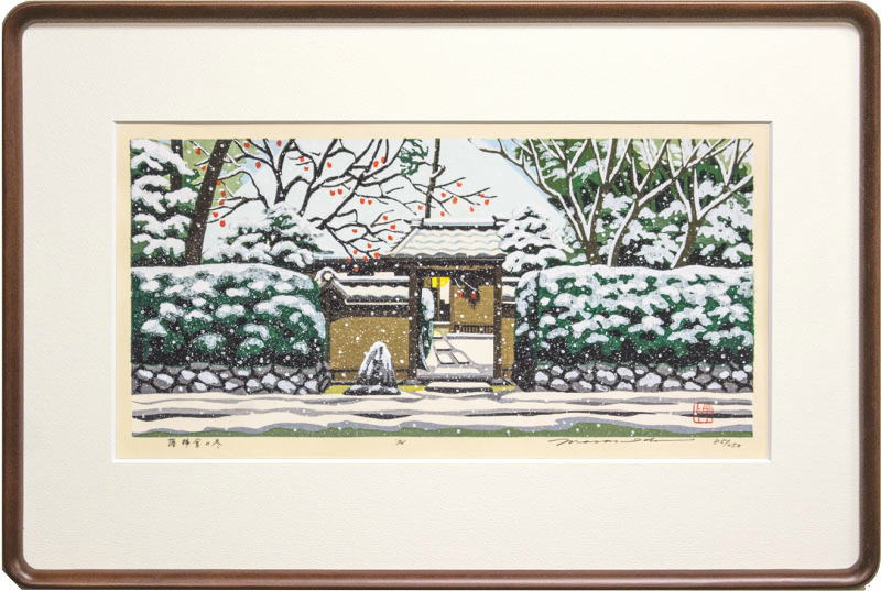 楽天市場】井堂雅夫木版画”冬の金閣寺” 10P01Oct16 : 絵と額縁