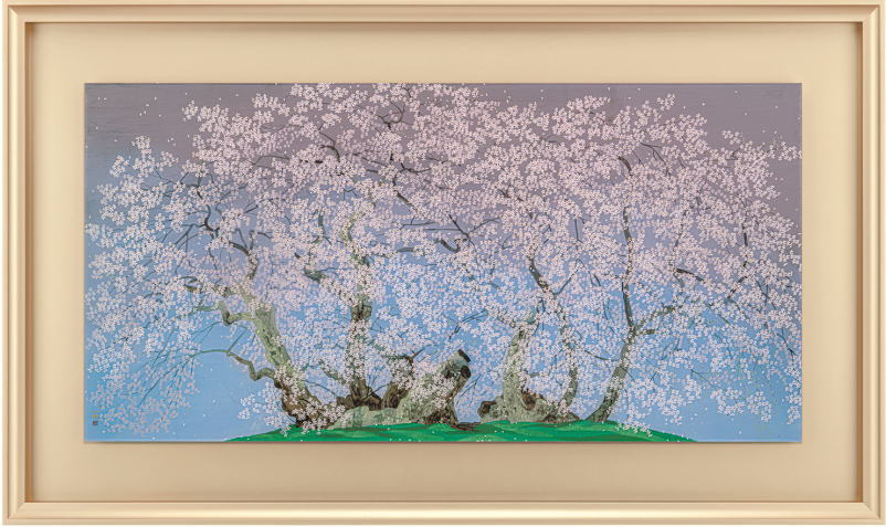 楽天市場】中島千波 春麗山桜 桜 絵画 和風 日本画家 シルク