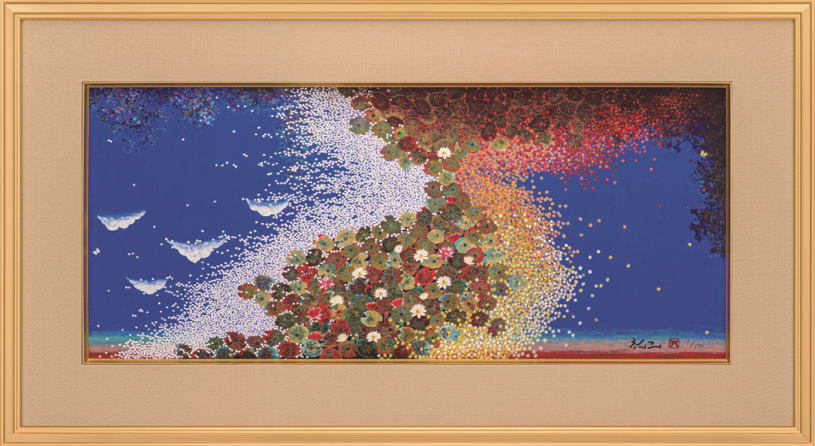 楽天市場】平松礼二 「 池に舞う蝶 」 リトグラフ + セリグラフ 版画