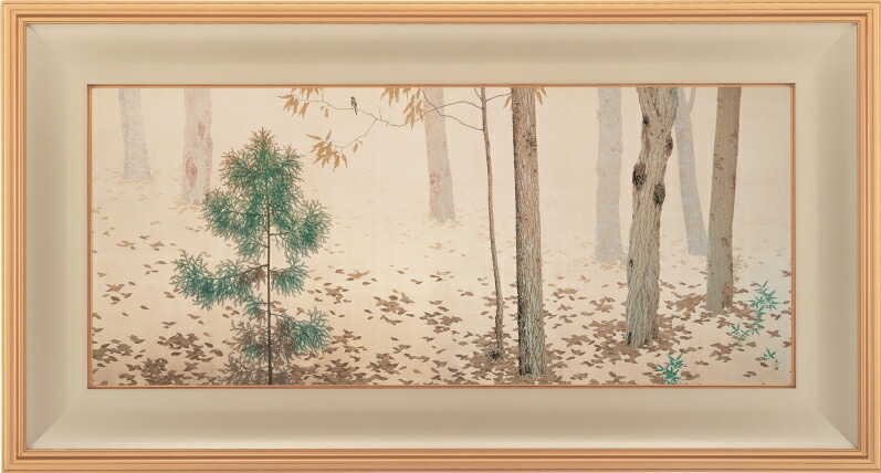 菱田春草 「 落葉 」彩美版R 右隻：松 特25号 【中古】