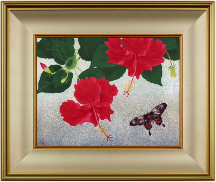 森田りえ子 「 佛桑花 」 オリジナル 限定 木版画 【中古】|内田画廊