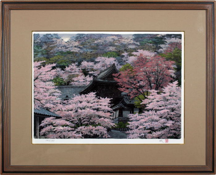 楽天市場】松下勝正 「 桜花 」 日本画 F10 ( 10号 )【中古】【新古品