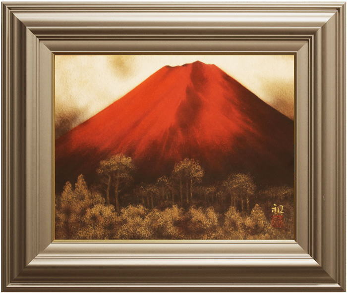 楽天市場】藤井星峰 「 赤富士 」 日本画 F6 ( 6号 ) : 内田画廊
